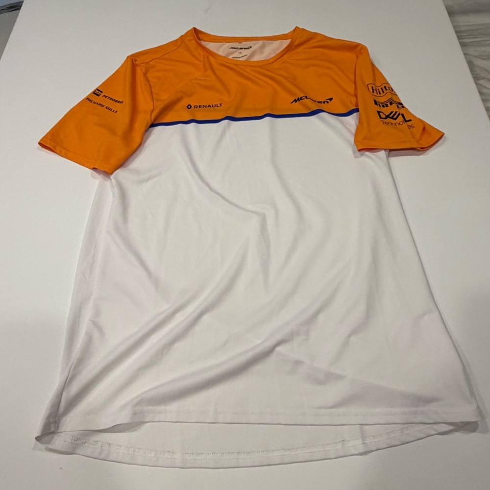 McLaren F1 Team Shirt Mens L Orange White Racing Renault 2018 Motorsport